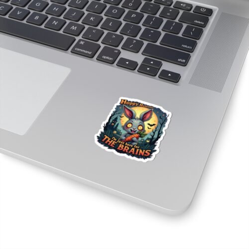 Halloween Sticker - 'I'm Just Here For The Brains' 2-inch Glossy Finish