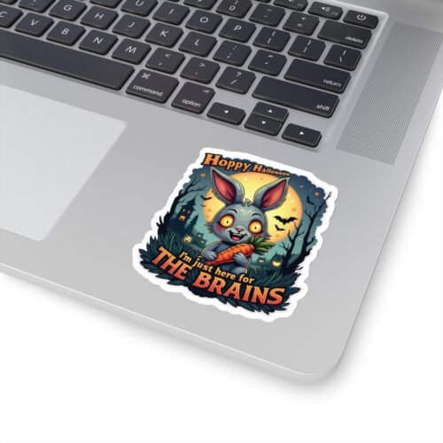 Halloween Sticker - 'I'm Just Here For The Brains' 2-inch Glossy Finish