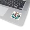 Collectable Surfing Santa Square Sticker