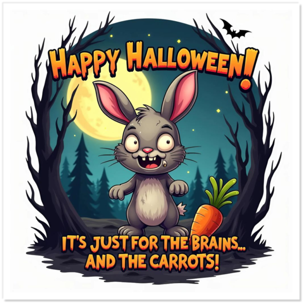 Happy Halloween - Carrots & Brains - 5" Sticker
