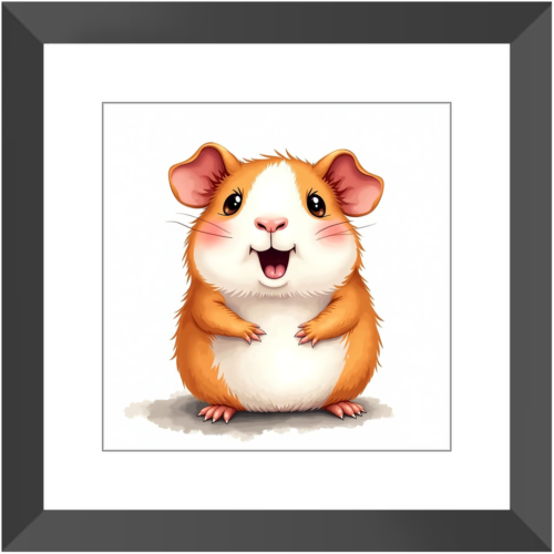Cute Guinea Pig Smiling Framed Print #1