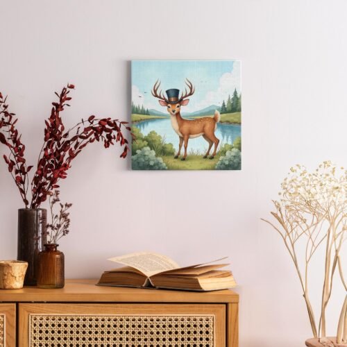 Dapper Boyish Deer Canvas Art