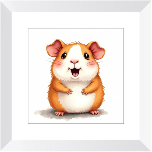 Cute Guinea Pig Smiling Framed Print #1