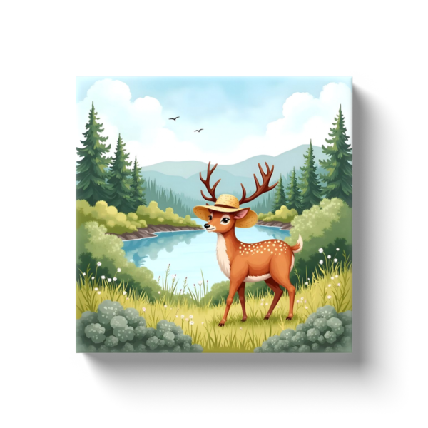 Charming Girly Deer Canvas Art - Oregon Dreamscape