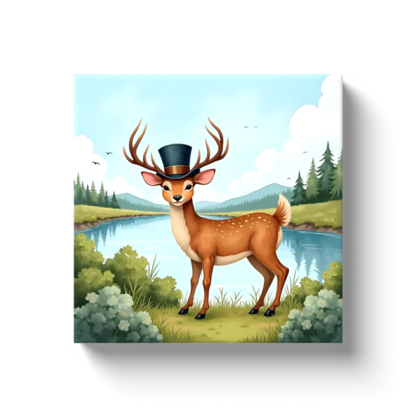 Dapper Boyish Deer Canvas Art