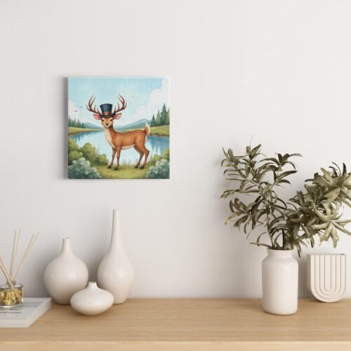 Dapper Boyish Deer Canvas Art