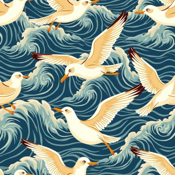 Ocean Seagulls Pattern I